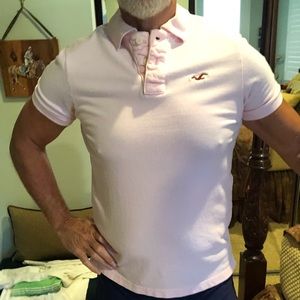 NWOT Hollister Pink Polo Shirt Size L